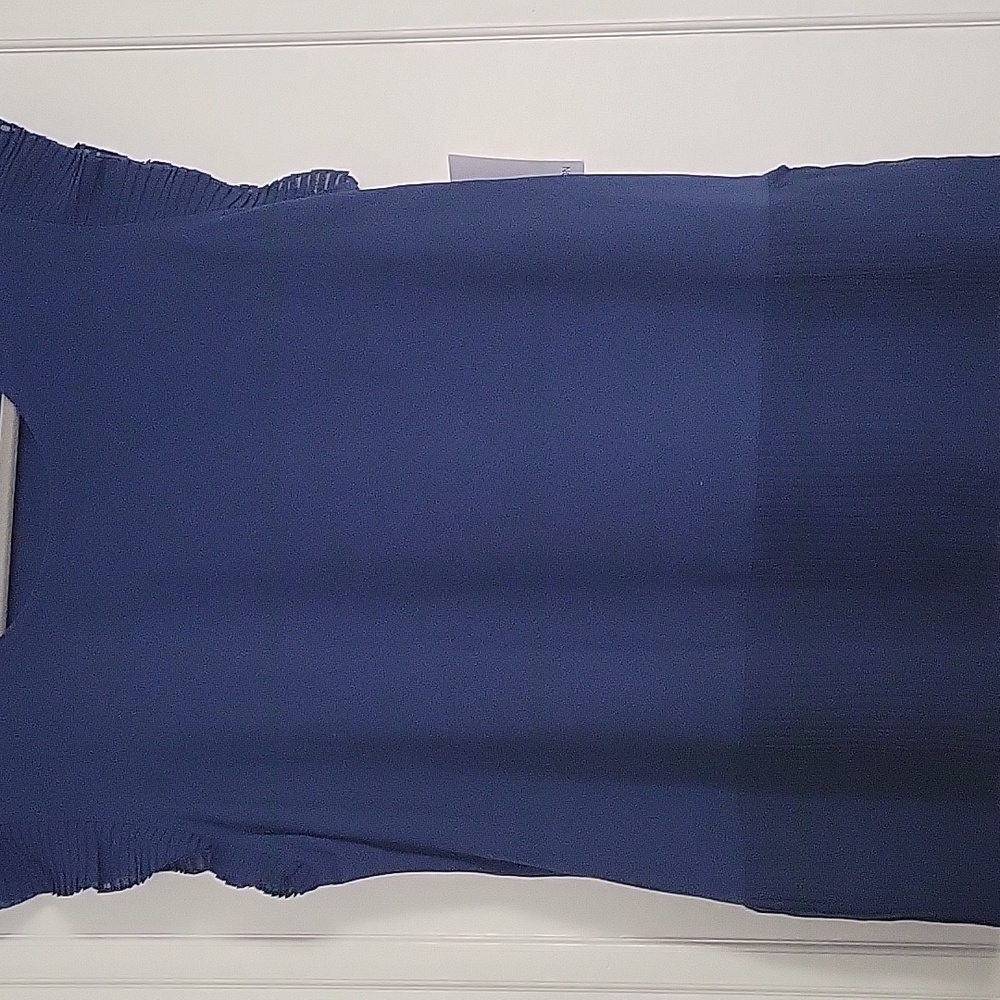 Flutter Sleeve Navy Mix Media Tank